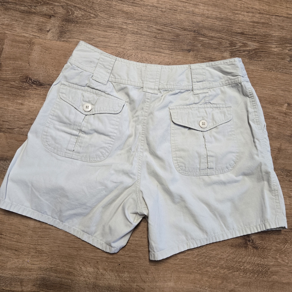 Y2K Allison Brittney Light Tan Cargo Shorts Size 10 100% Cotton - Picture 6 of 6